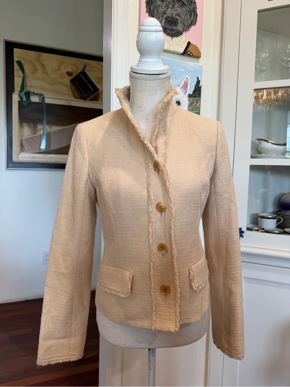 Burberry Cream Tweed Short Jacket - Picture 3 of 7